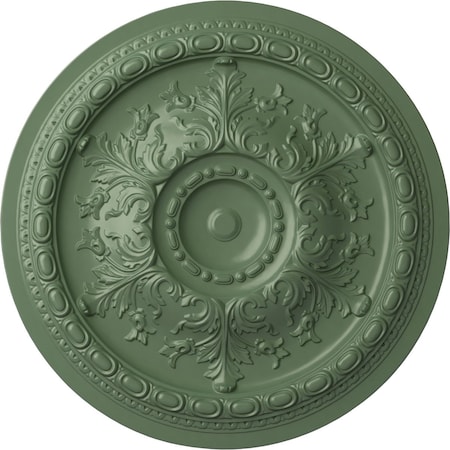 Ekena Millwork Oslo Ceiling Medallion (Fits Canopies up to 7 5/8"), Hnd-Painted Athenian Green, 38 3/8"OD x 2 7/8"P CM38OSAGF